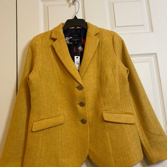 Talbots Yellow Shetland Wool Blend Blazer 2P - Picture 1 of 4